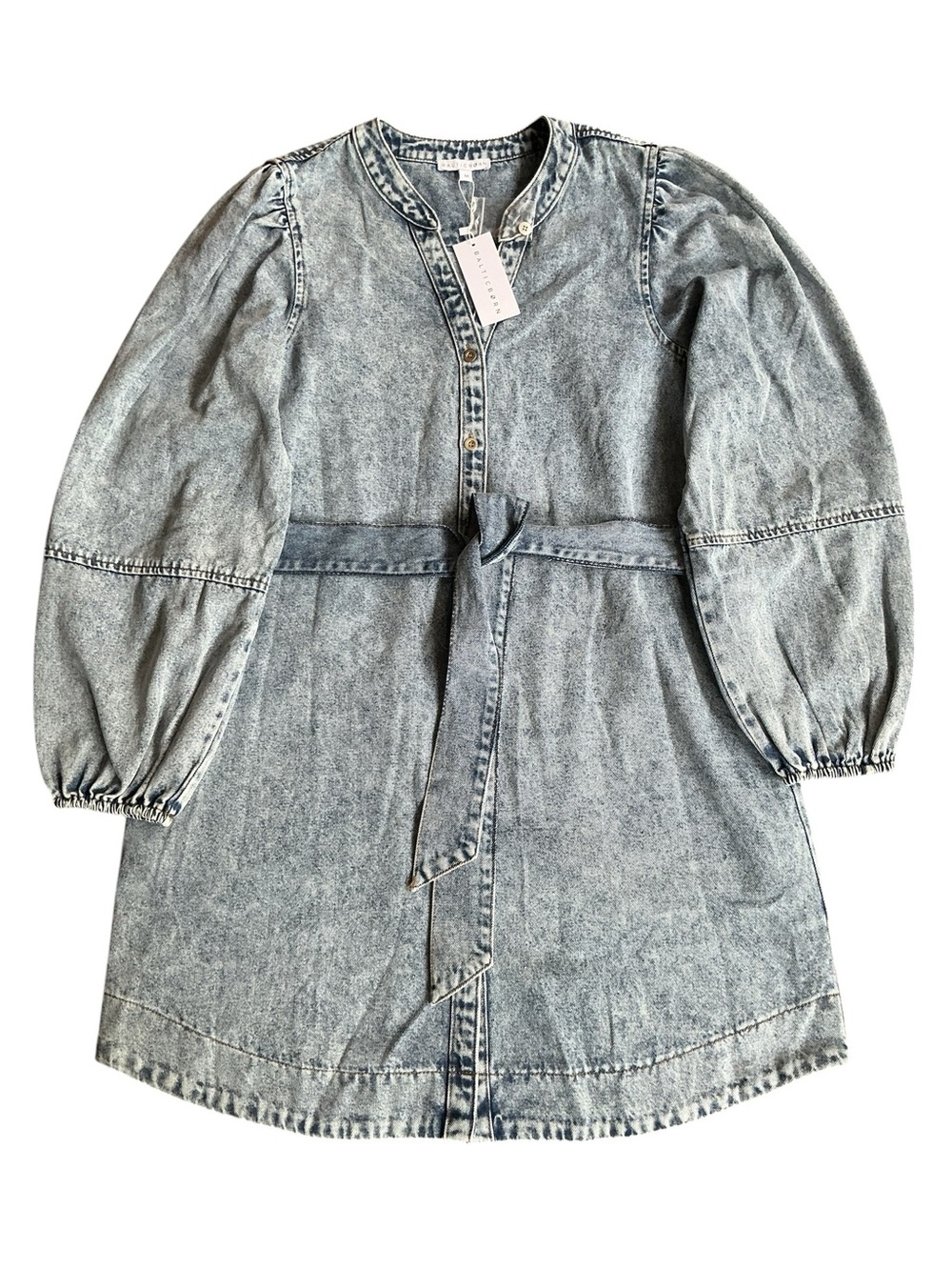 BALTIC BORN STONE WASHED TORA MINI DRESS SZ M LONG SLEEVE BRAND NEW WITH TAGS - Picture 10 of 13